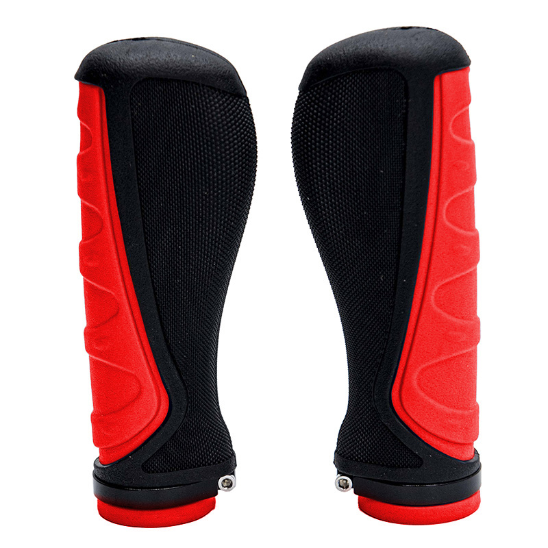 Puños de silicona ergonÃ³micos con bloqueo rojos - 2 uds