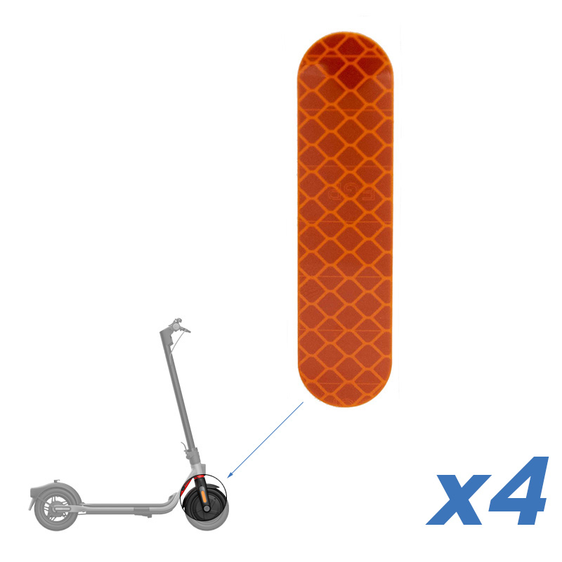 Adhesivo reflectante naranja para horquilla Ninebot serie F y D - 4uds