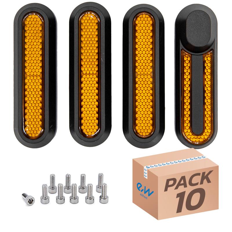 CatadiÃ³ptrico negro con reflector amarillo para Xiaomi pack de 10